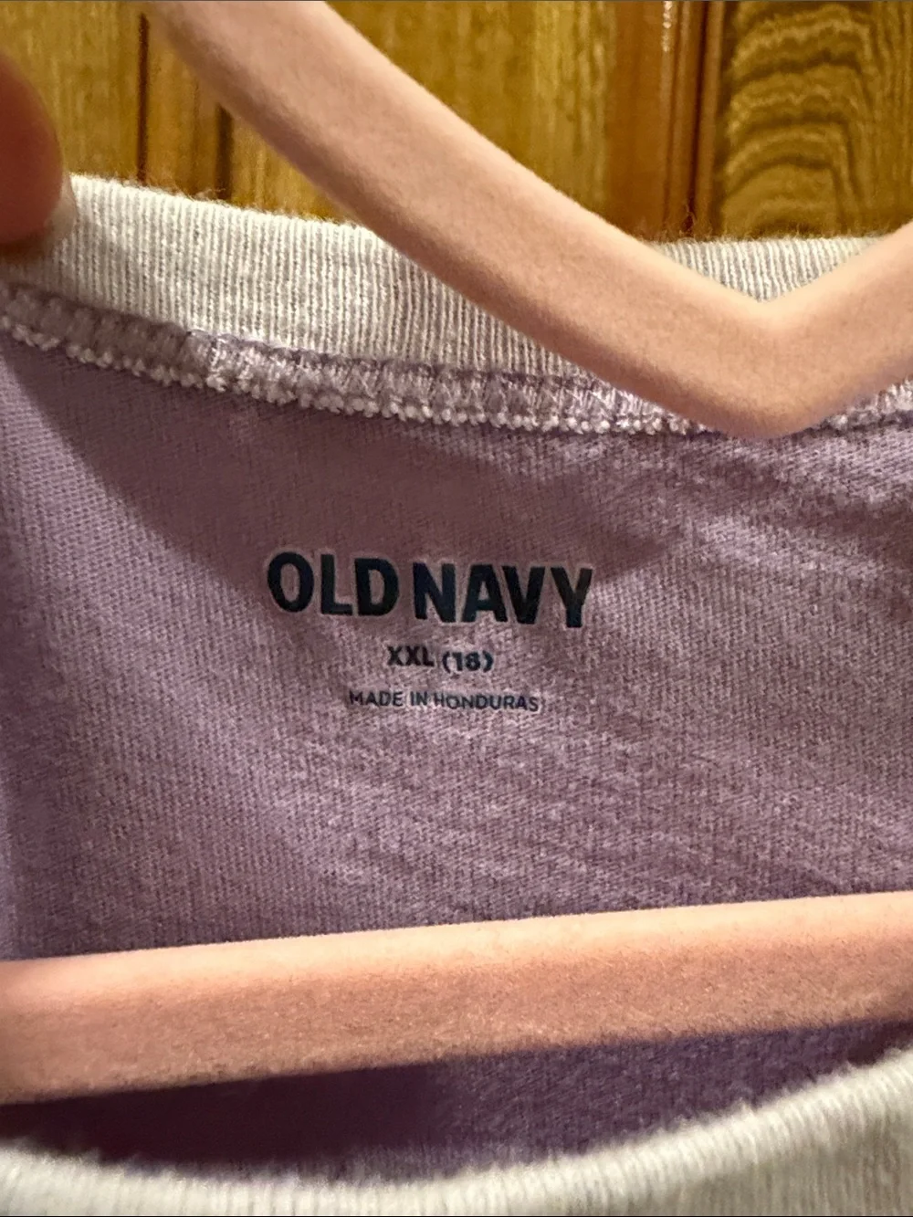 Old Navy Lavender Ringer Tee with Cream Trim